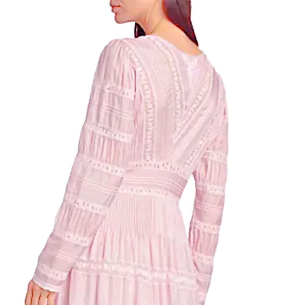 LoveShackFancy Ellitia Victorian Lace Buttoned Maxi Dress in Light Lilac 2  $695 - Picture 8 of 16